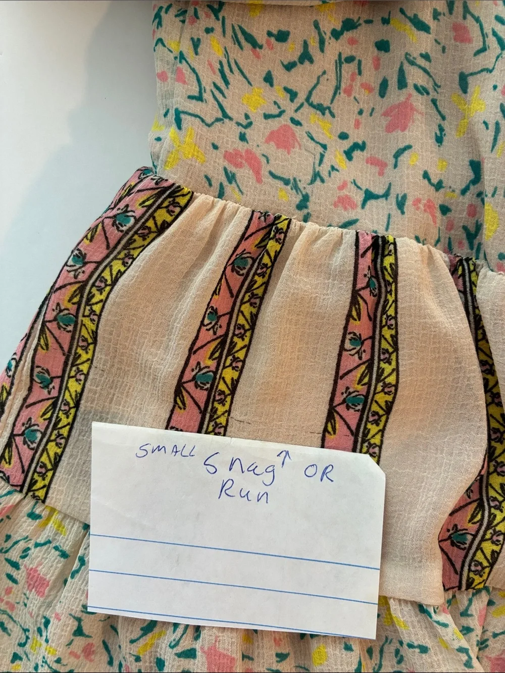 Free People sheer Yellow Pink Tan Floral Off Shoulder Dress